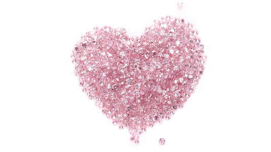 Milk&Strawberry engagement and wedding ring set with sparkling pink diamond accents