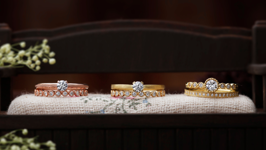 How do you layer engagement and wedding rings?