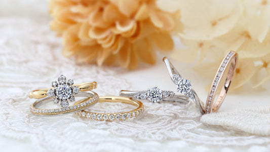 Image of vivage wedding and engagement rings. Elegant bridal jewelry symbolizing a couple’s timeless love story.