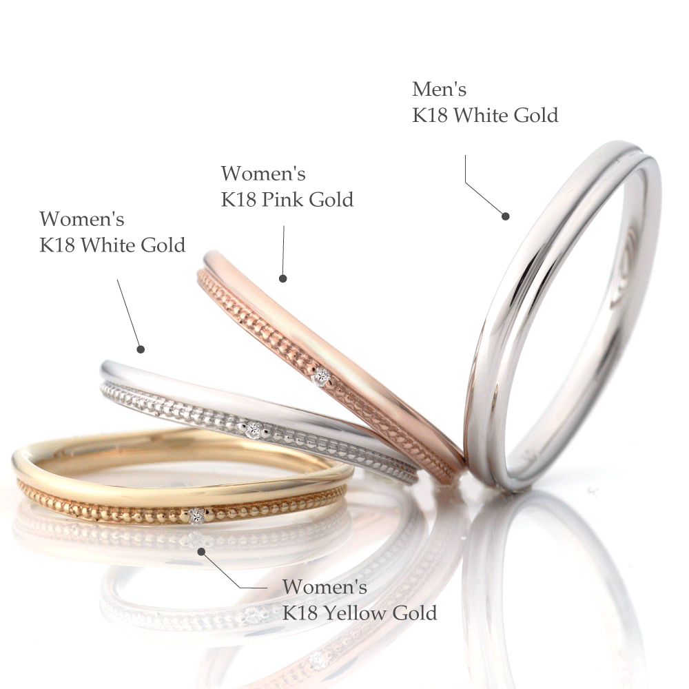 "casual and simple wedding ring （wedding band,marria,pairrings）from the Aglobe japan's Ankhore collection.
K18 pink gold（rose gold）,K18 Yellow Gold and K18 White Gold wedding ring （wedding band,marriage ring） with natural texture.
Straight type Milled rings."