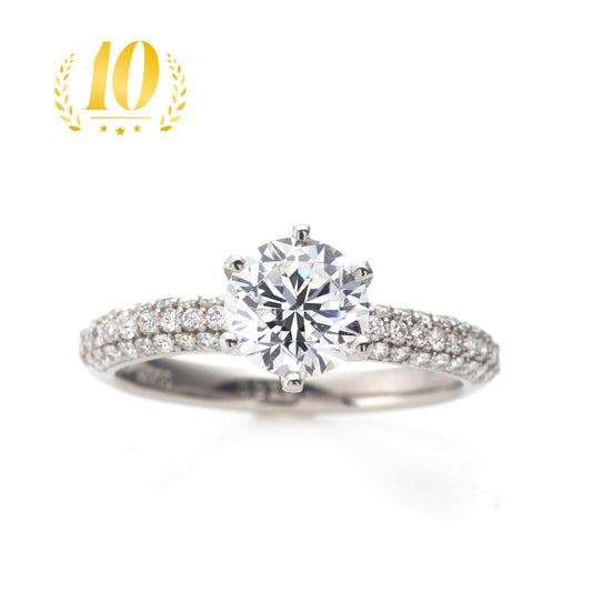 Lab-grown diamond engagement ring with 0.5ct to 1.0ct center stone.
Platinum900 engagement ring with 0.5ct to 1.0ct lab-created diamond.
Sustainable lab-grown diamond ring for proposal or engagement.