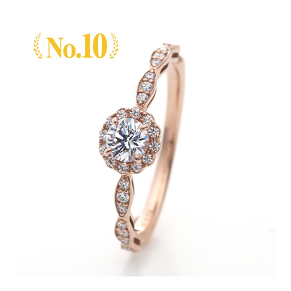 AGLOBE JAPAN's Stel Giurare bridal ring with lab-grown diamond in Straight design.
K18 Pink Gold（rose gold） engagement ring with standard ,European and luxury texture."