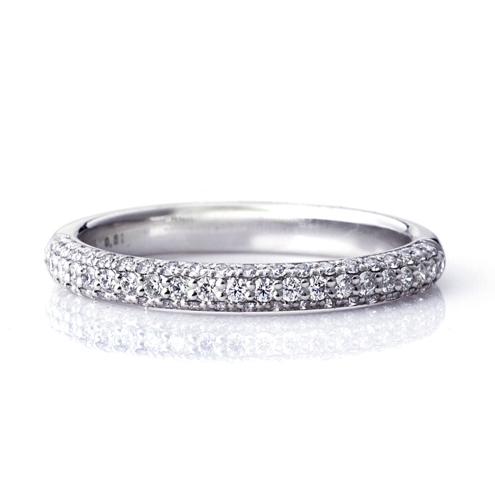 Diamond eternity ring for anniversary gift.
luxury anniversary ring with diamonds in platinum setting.