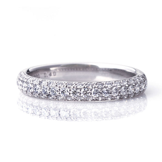 Diamond eternity ring for anniversary gift.
luxury anniversary ring with diamonds in platinum setting.