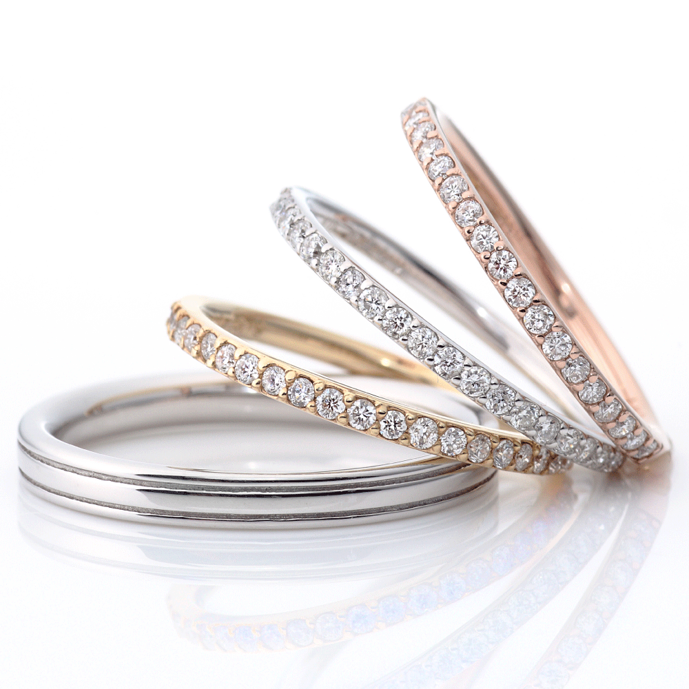 "casual and simple wedding ring （wedding band,marria,pairrings）from the Aglobe japan's Ankhore collection.
K18 pink gold（rose gold）,K18 Yellow Gold and K18 White Gold wedding ring （wedding band,marriage ring） with natural texture.
Straight type diamond eternity ring"