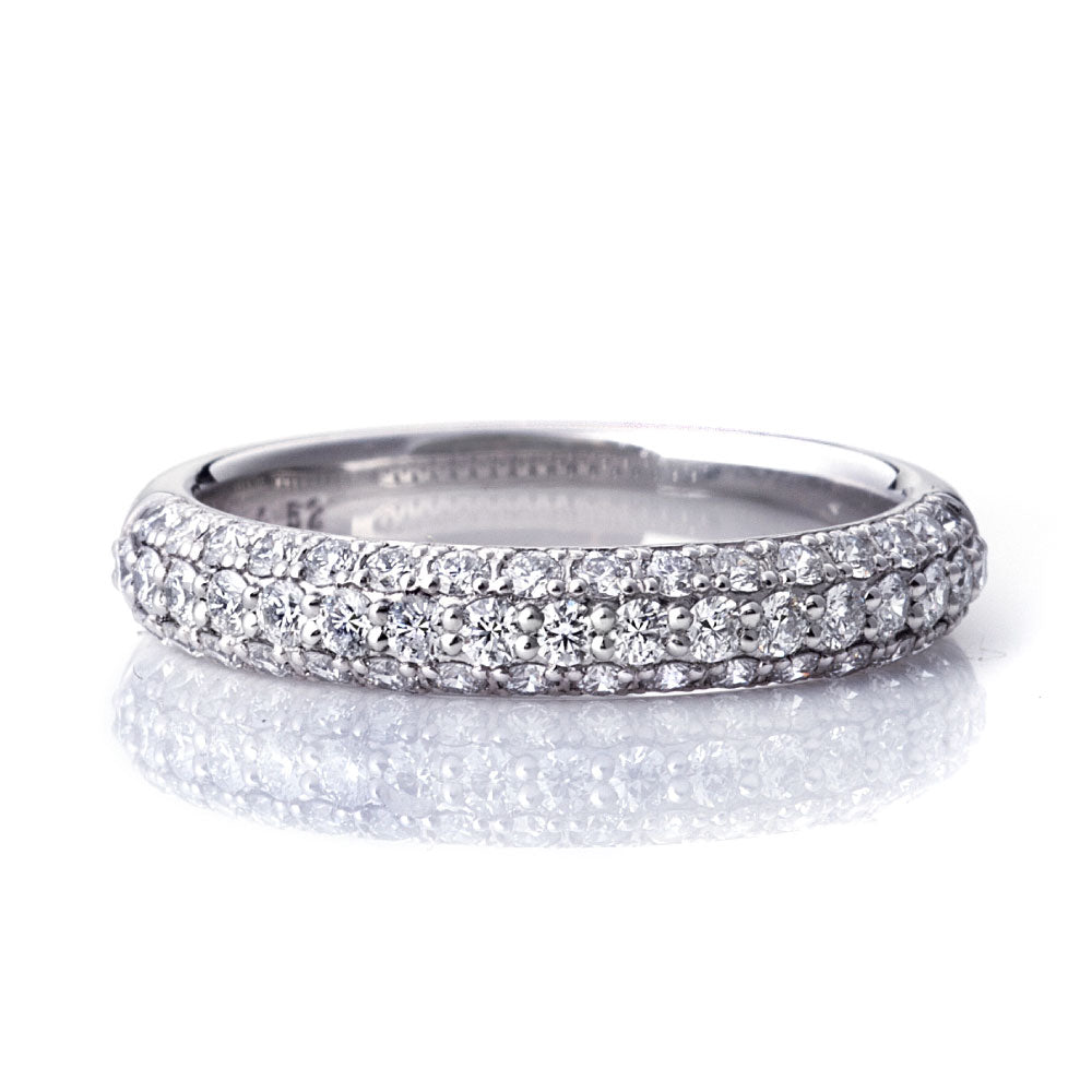 Diamond eternity ring for anniversary gift.
luxury anniversary ring with diamonds in platinum setting.