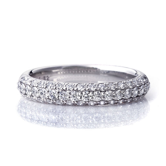 Diamond eternity ring for anniversary gift.
luxury anniversary ring with diamonds in platinum setting.