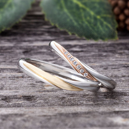 "simple wedding ring （wedding band,marriage ring）from the Aglobe japan's lorenovel collection.
Combination marriage ring（wedding ring,wedding band） in platinum and K18 pink gold（K18 Yellow Gold）.
Combination wedding ring （wedding band,marriage ring） with standard and European texture.
"