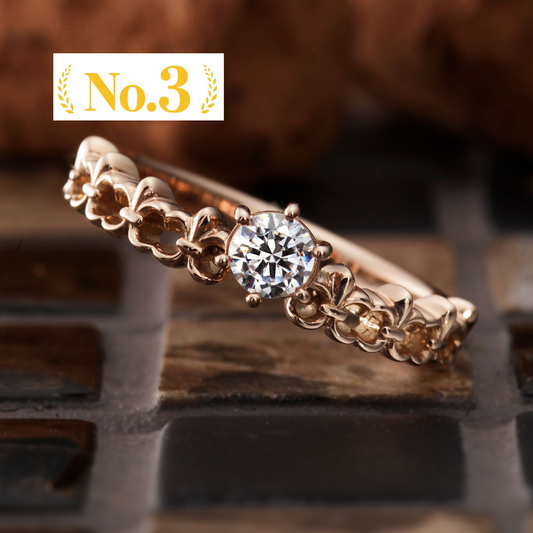 "AGLOBE JAPAN's paveochocolat bridal ring with lab-grown diamond in Straight design.
K18 Pink Gold（rose gold） engagement ring with European and luxury texture."