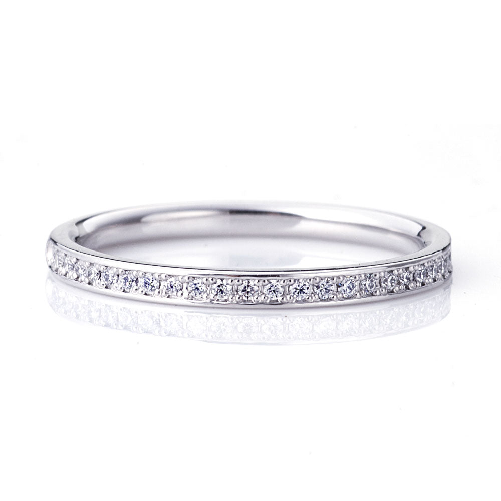 Diamond eternity ring for anniversary gift.
luxury anniversary ring with diamonds in platinum setting.