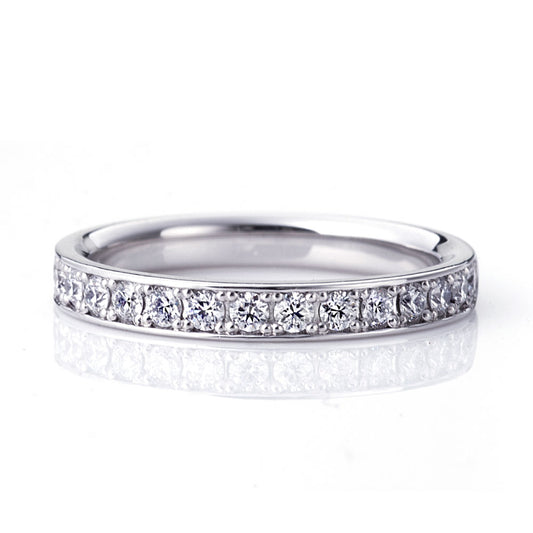 Diamond eternity ring for anniversary gift.
luxury anniversary ring with diamonds in platinum setting.