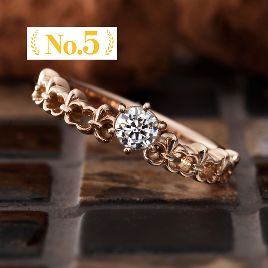 "AGLOBE JAPAN's paveochocolat bridal ring with lab-grown diamond in Straight design.
K18 Pink Gold（rose gold） engagement ring with European and luxury texture."