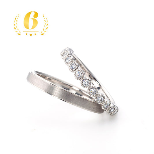"antique,European,luxury and Simple wedding ring （wedding band,marriage ring）from the Aglobe japan's PRIMA PORTA collection.
Platinum900 wedding ring （wedding band,marriage ring） with antique and European texture.
Rings with surface treatment.
Straight type diamond eternity ring
Rings with milling"