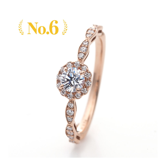 "AGLOBE JAPAN's Stel Giurare bridal ring with lab-grown diamond in Straight design.
K18 Pink Gold（rose gold） engagement ring with standard ,European and luxury texture."