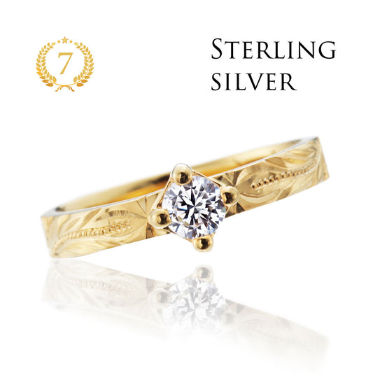AGLOBE JAPAN's HEART ISLAND bridal ring with lab-grown diamond in Straight design.
K18 pink gold（rose gold） engagement ring with Hawaiian and unique texture.
Hawaiian gold wedding band with HERITAGE engraving and vintage finish."