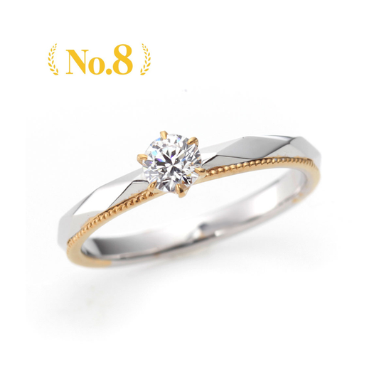 〈AJUGA〉Platinum & K18 Pink Gold Lab-Grown Engagement Ring – 0.30ct