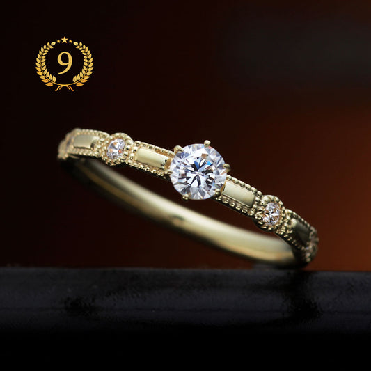 AGLOBE JAPAN's cherluv bridal ring with lab-grown diamond in Straight design.
K18 pink gold（rose gold）,K18 Yellow Gold and K18 White Gold engagement ring with antique and European texture.
Straight type Milled rings."