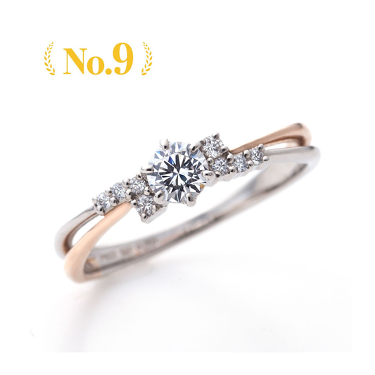 〈Stol〉Platinum & K18 Pink Gold Lab-Grown Engagement Ring – 0.30ct + 0.06ct