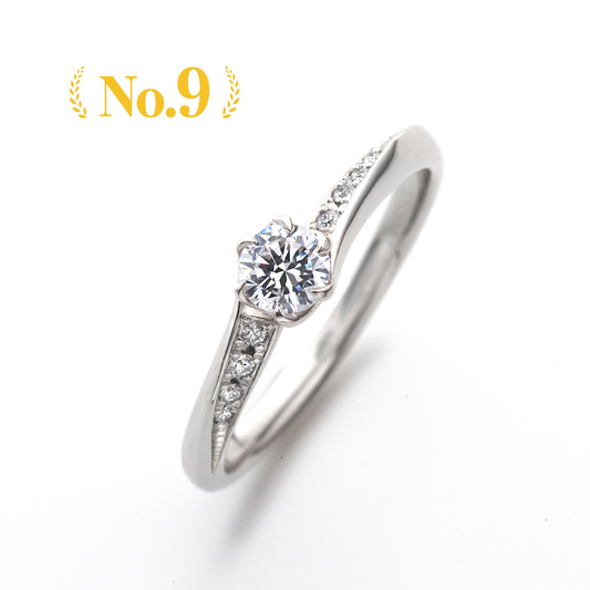 "AGLOBE JAPAN's Promise Ring bridal ring with lab-grown diamond in Wave design.
Platinum900 engagement ring with simple,standard and casual texture."