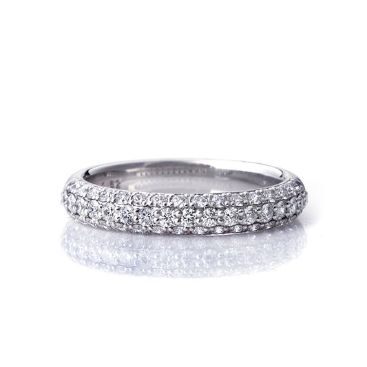 Diamond eternity ring for anniversary gift.
luxury anniversary ring with diamonds in platinum setting.