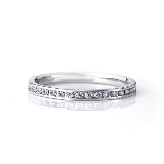 Diamond eternity ring for anniversary gift.
luxury anniversary ring with diamonds in platinum setting.