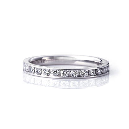 Diamond eternity ring for anniversary gift.
luxury anniversary ring with diamonds in platinum setting.