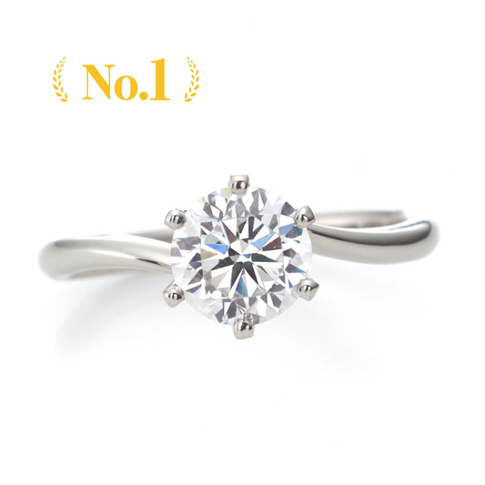 AGLOBE JAPAN's ANNIVERSARY DIAMOND bridal ring with lab-grown diamond in wave design.