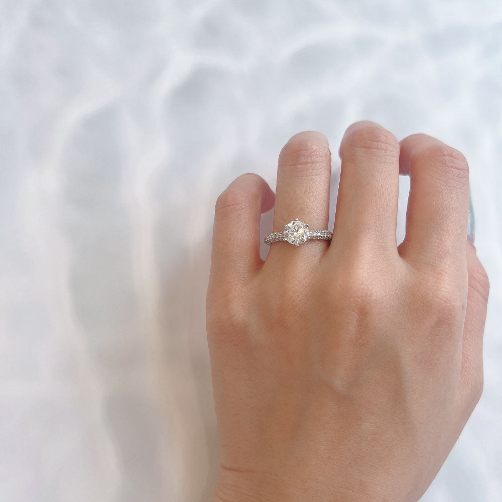 Lab-grown diamond engagement ring 