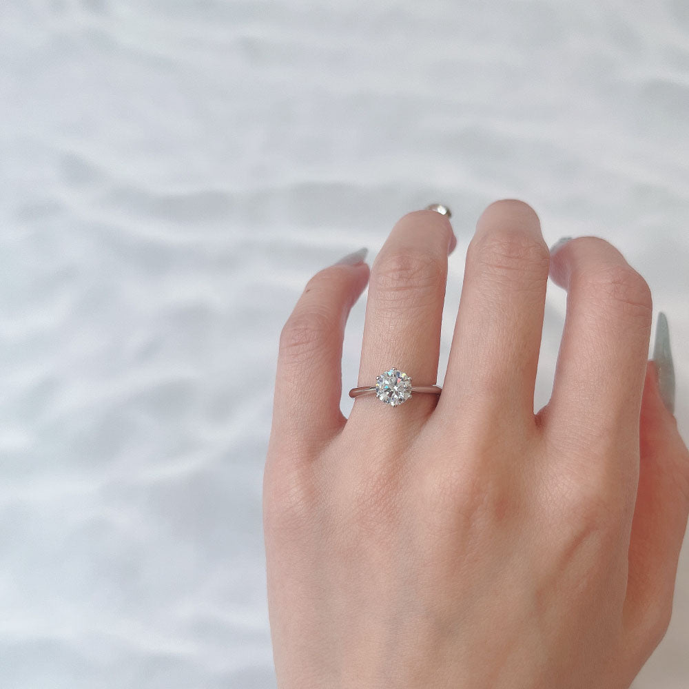Lab-grown diamond engagement ring 