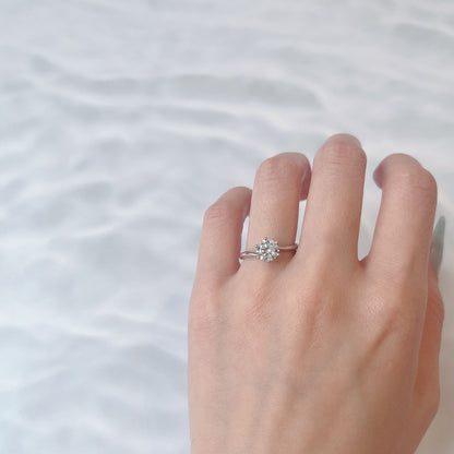 Lab-grown diamond engagement ring 