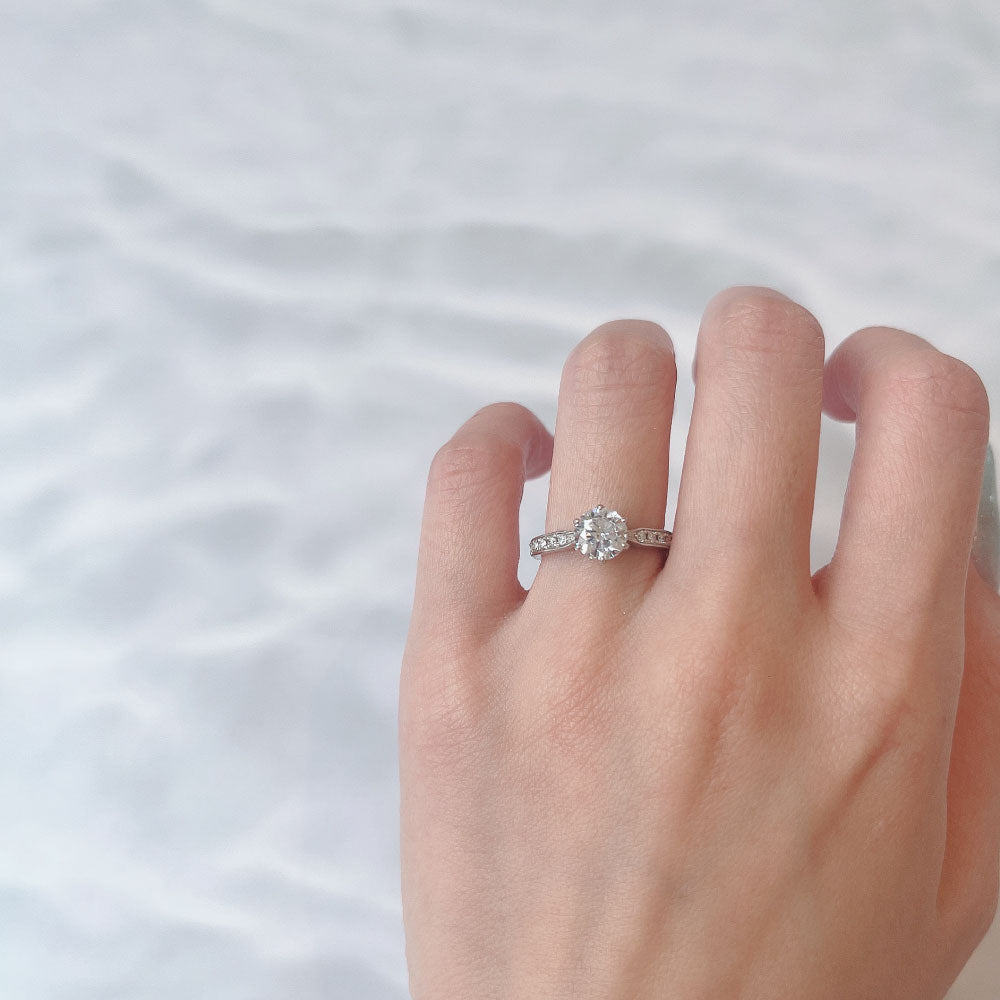 Lab-grown diamond engagement ring 