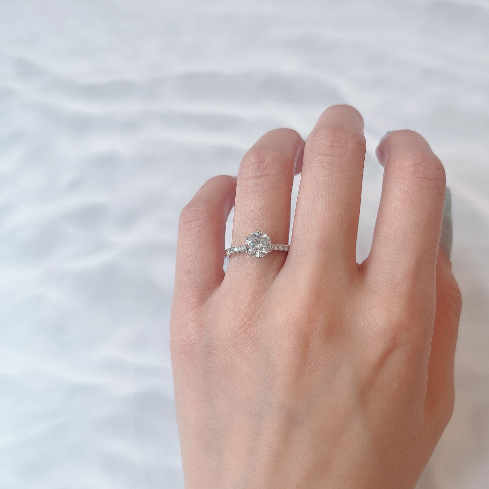 Lab-grown diamond engagement ring 