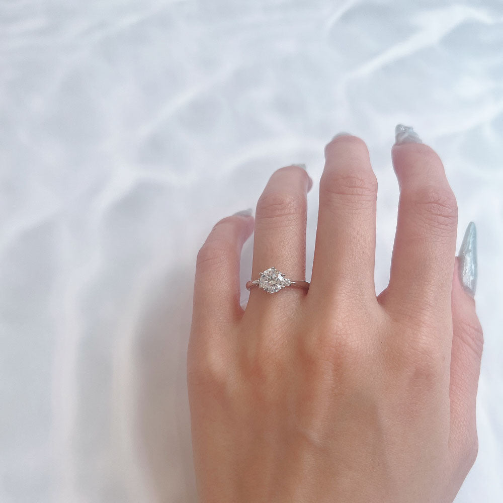 Lab-grown diamond engagement ring 