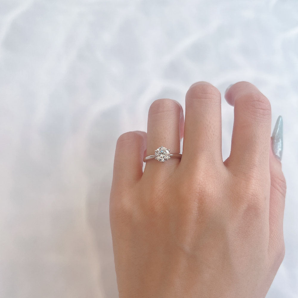 Lab-grown diamond engagement ring 