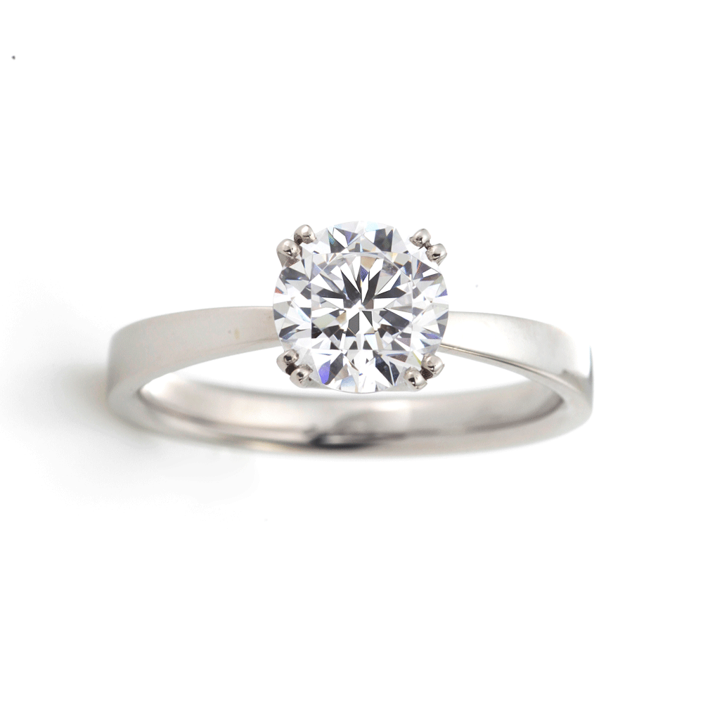 Lab-grown diamond engagement ring with 0.5ct to 1.0ct center stone.
Platinum900 engagement ring with 0.5ct to 1.0ct lab-created diamond.
Sustainable lab-grown diamond ring for proposal or engagement.