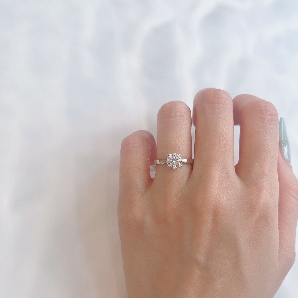 Lab-grown diamond engagement ring 