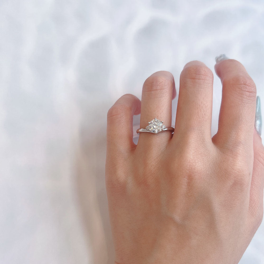 Lab-grown diamond engagement ring 