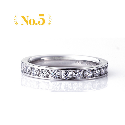 Diamond eternity ring for anniversary gift. luxury anniversary ring with diamonds in platinum setting.