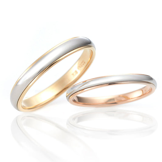 "Japanesestyle and unique wedding ring （wedding band,marriage ring）from the Aglobe japan's ennowa collection.
Combination marriage ring（wedding ring,wedding band） in platinum and K18 pink gold（K18 Yellow Gold）.
Combination wedding ring （wedding band,marriage ring） with Simple and natural texture.
Ring made using traditional Japanese forging technique.
Close-up of hand-forged wedding ring （wedding band）.
"