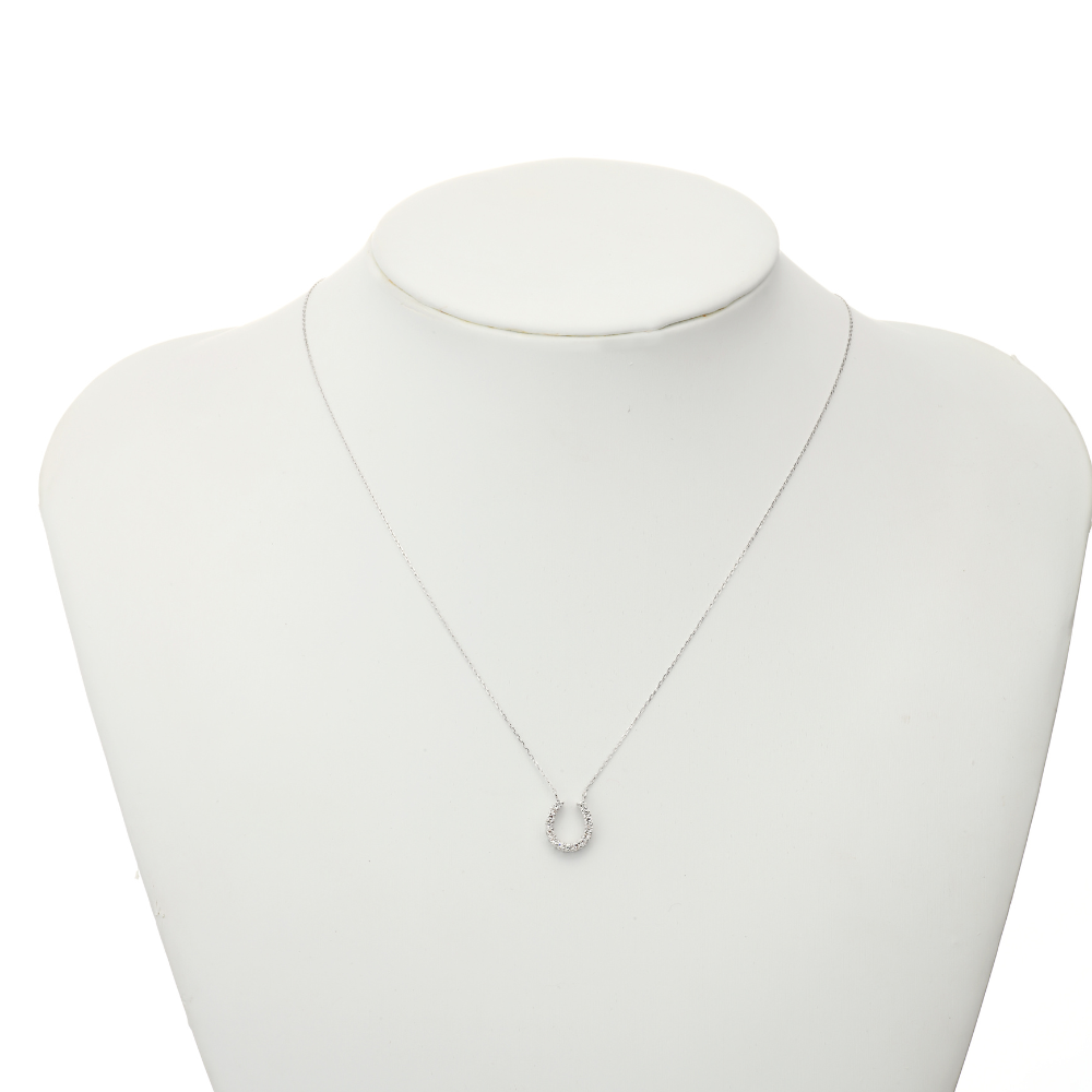 0.2ct Diamond Necklace – K18 White Gold, 40cm