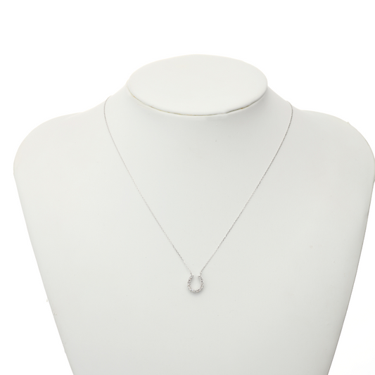 0.2ct Diamond Necklace – K18 White Gold, 40cm
