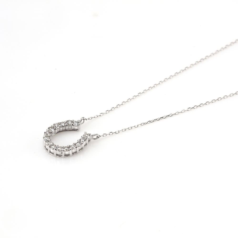 0.2ct Diamond Necklace – K18 White Gold, 40cm