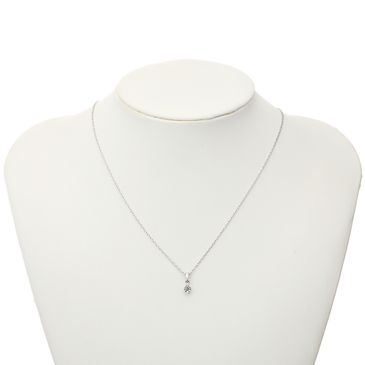 2-Stone Diamond Necklace – 10K White Gold, 45cm