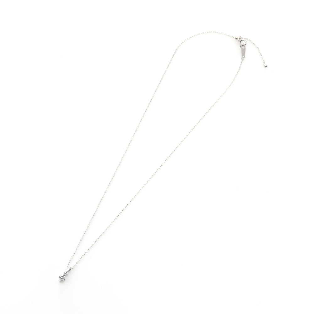 2-Stone Diamond Necklace – 10K White Gold, 45cm