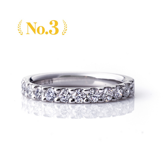 Diamond eternity ring for anniversary gift. luxury anniversary ring with diamonds in platinum setting.