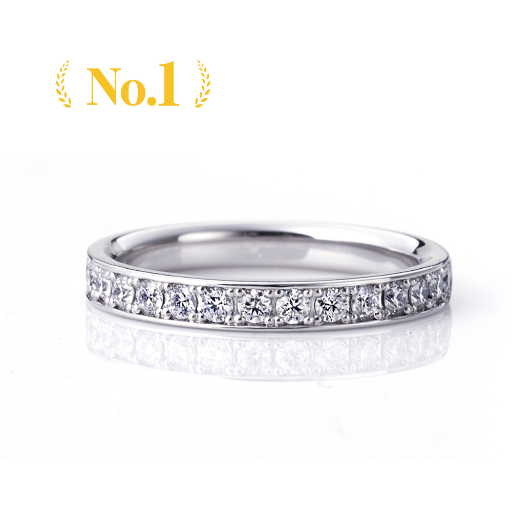 Diamond eternity ring for anniversary gift. luxury anniversary ring with diamonds in platinum setting.