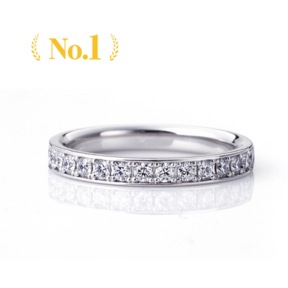 Diamond eternity ring for anniversary gift. luxury anniversary ring with diamonds in platinum setting.