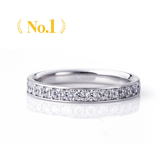 Diamond eternity ring for anniversary gift. luxury anniversary ring with diamonds in platinum setting.