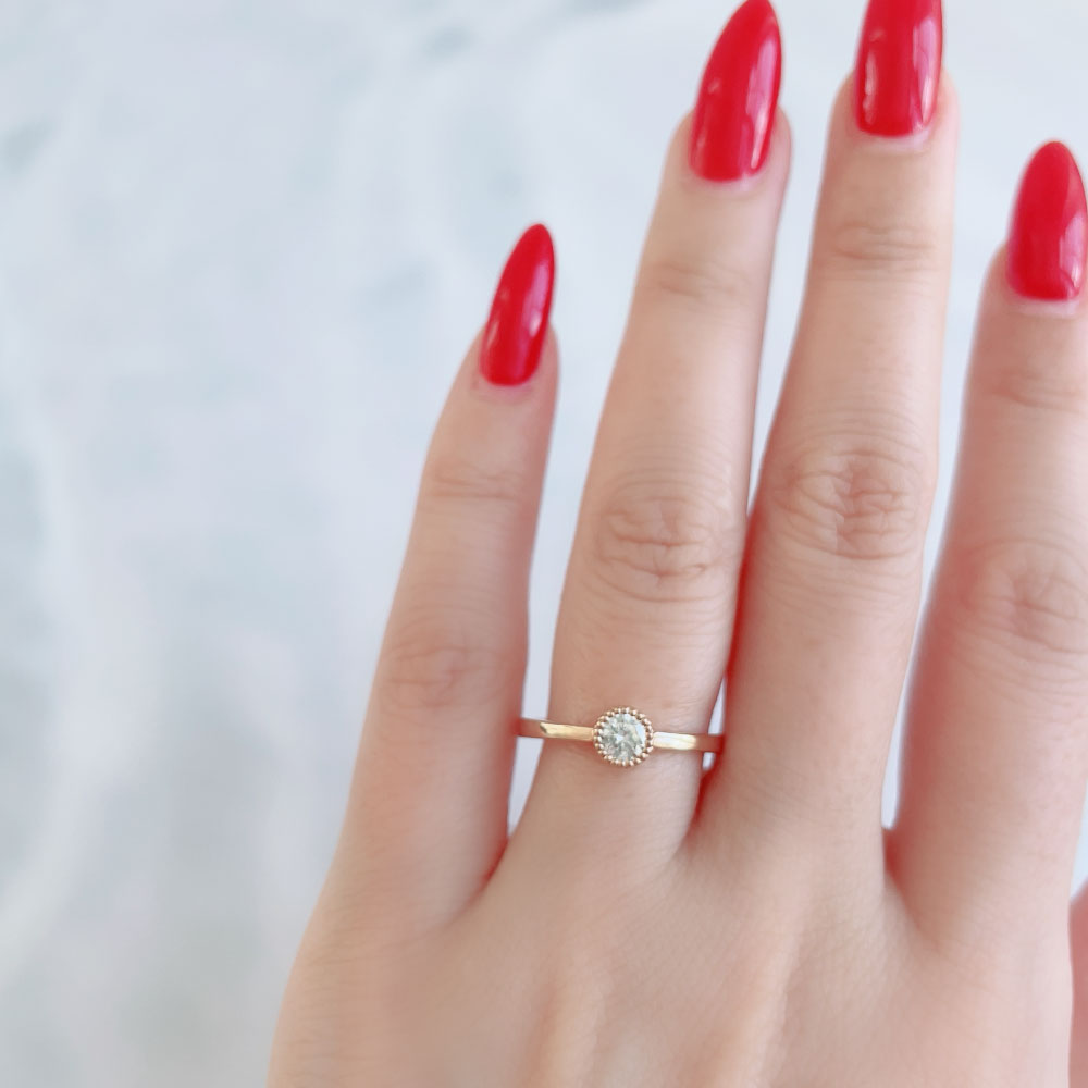 Lab-grown diamond engagement ring 