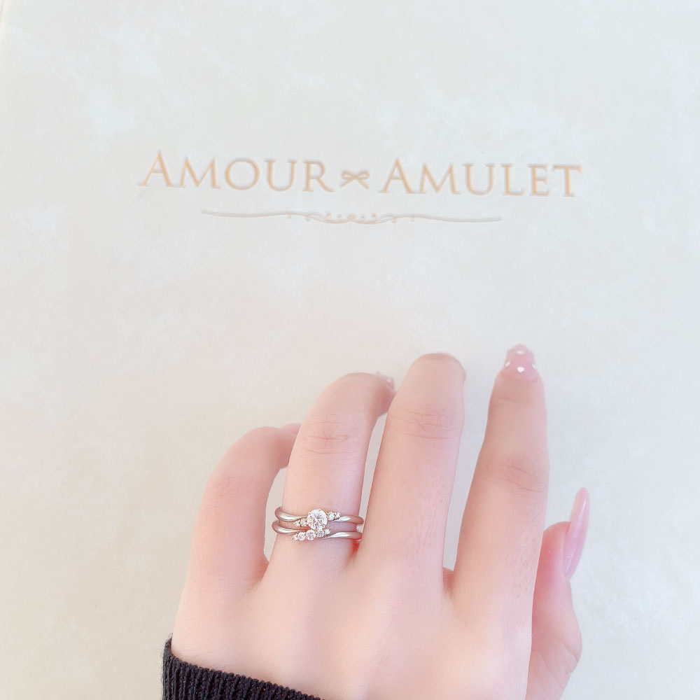 Wedding band （wedding ring）worn on hand in posed still image for styling display